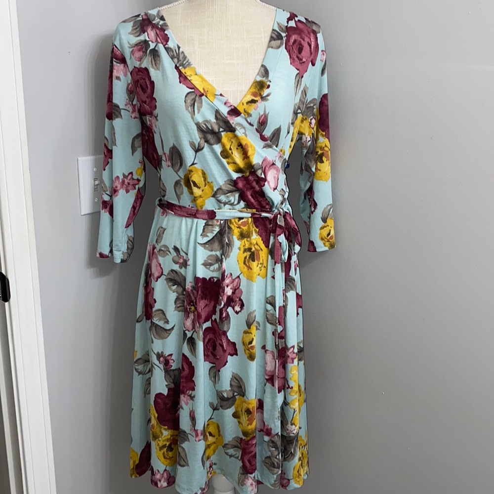 Triatria Floral Wrap Dress NWOT